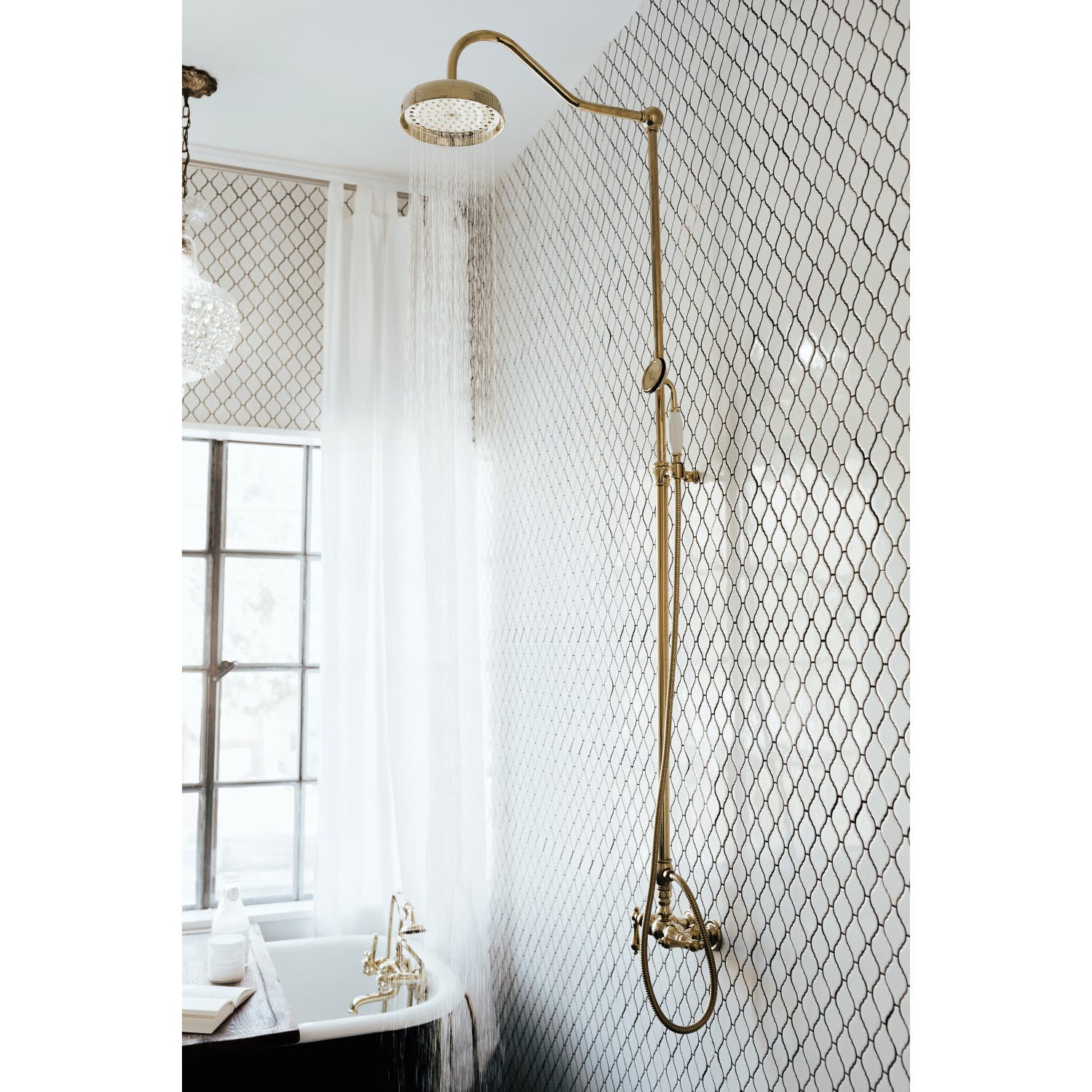 Kingston Brass CCK6172 Vintage Rain Drop Shower System, Polished Brass